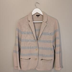 Talbots Sweater Blazer Beige Grey Business Casual Brunch Classic Layer - Size LP